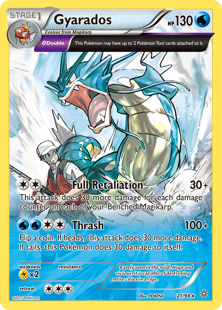 Gyarados 21/98 Holo Rare Ancient Origins Pokemon Heavily Played