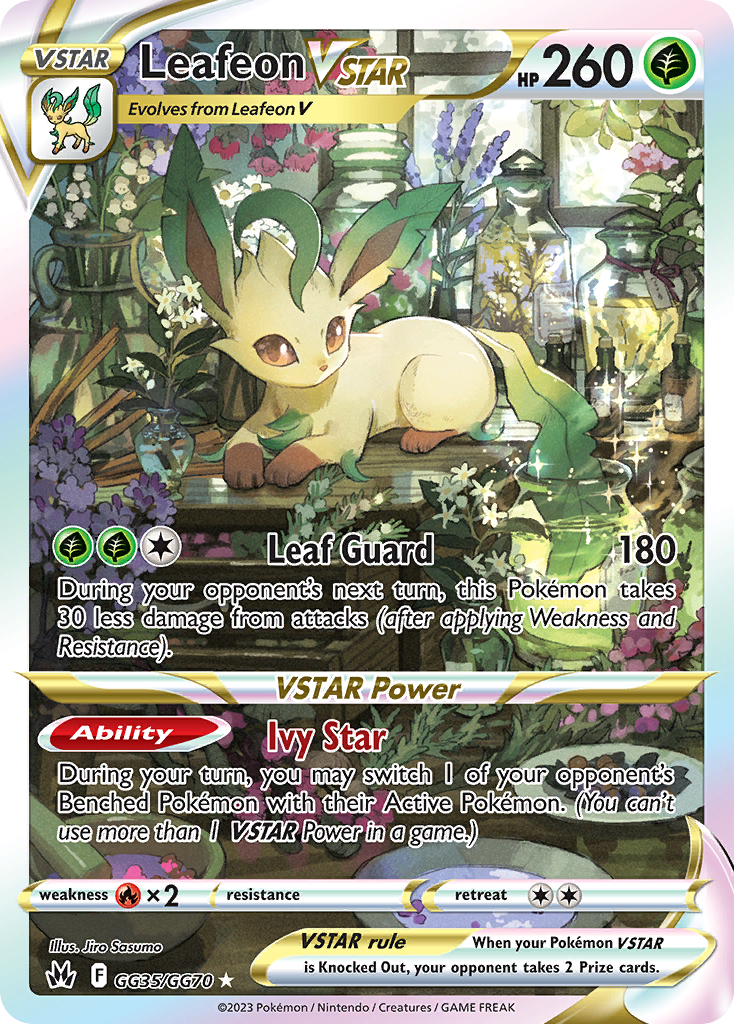 Leafeon VSTAR GG35/GG70 Holo Ultra Rare Crown Zenith Galarian Gallery Pokemon NM