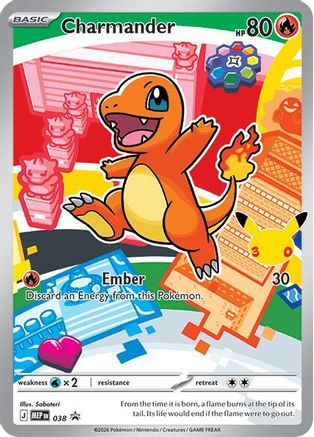 Charmander 038 Holo Promo ME: Mega Evolution Promo Pokemon Near Mint