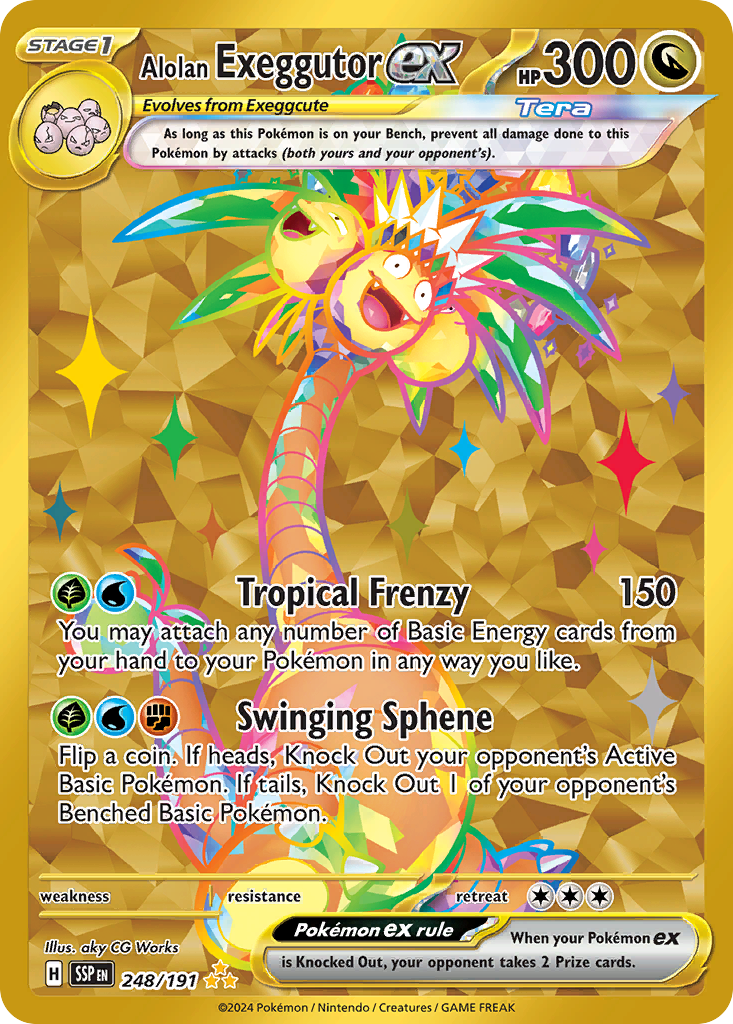 Alolan Exeggutor ex 248/191 Hyper Rare Surging Sparks Pokemon Near Mint