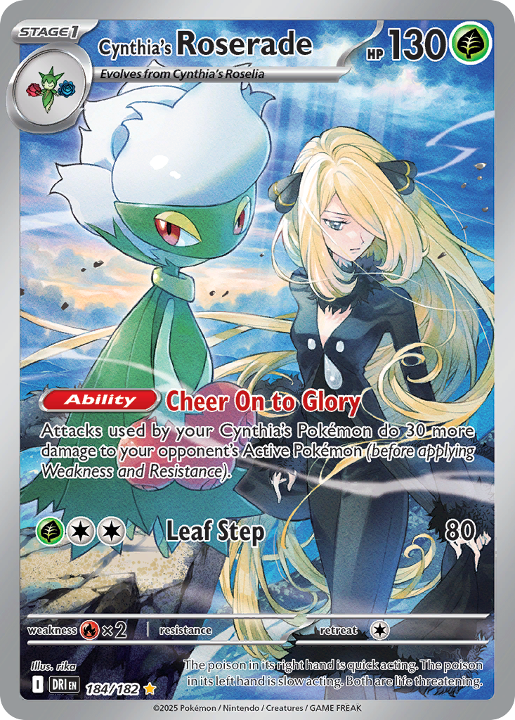 Cynthia's Roserade 184/182 Illustration Rare Destined Rivals Pokemon Near Mint