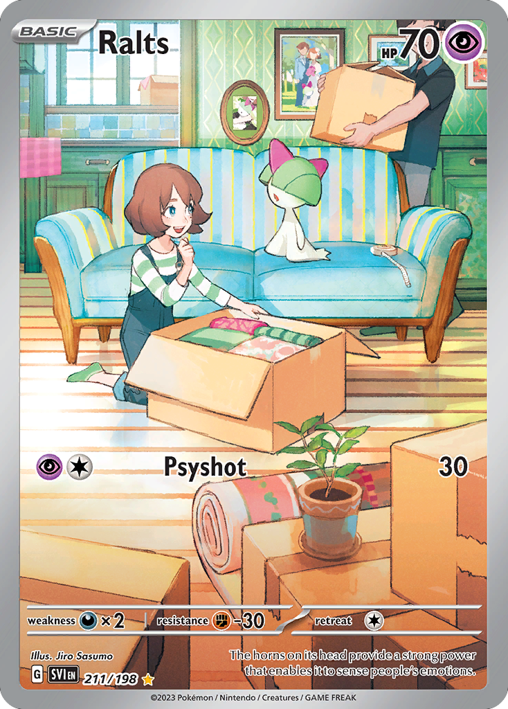 Ralts 211/198 Illustration Rare Scarlet & Violet Pokemon Near Mint