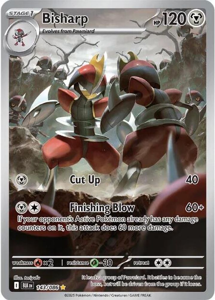 Bisharp 143/086 Holo Illustration Rare Black Bolt Pokemon Near Mint