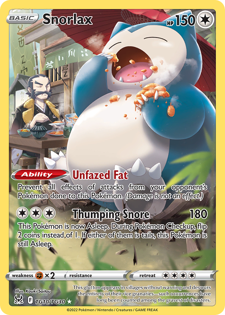 Snorlax TG10/TG30 Holo Lost Origin Trainer Gallery Pokemon NM