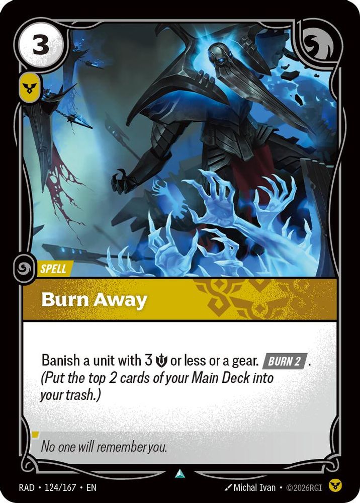 Burn Away 124/167 Uncommon Radiance Riftbound Near Mint