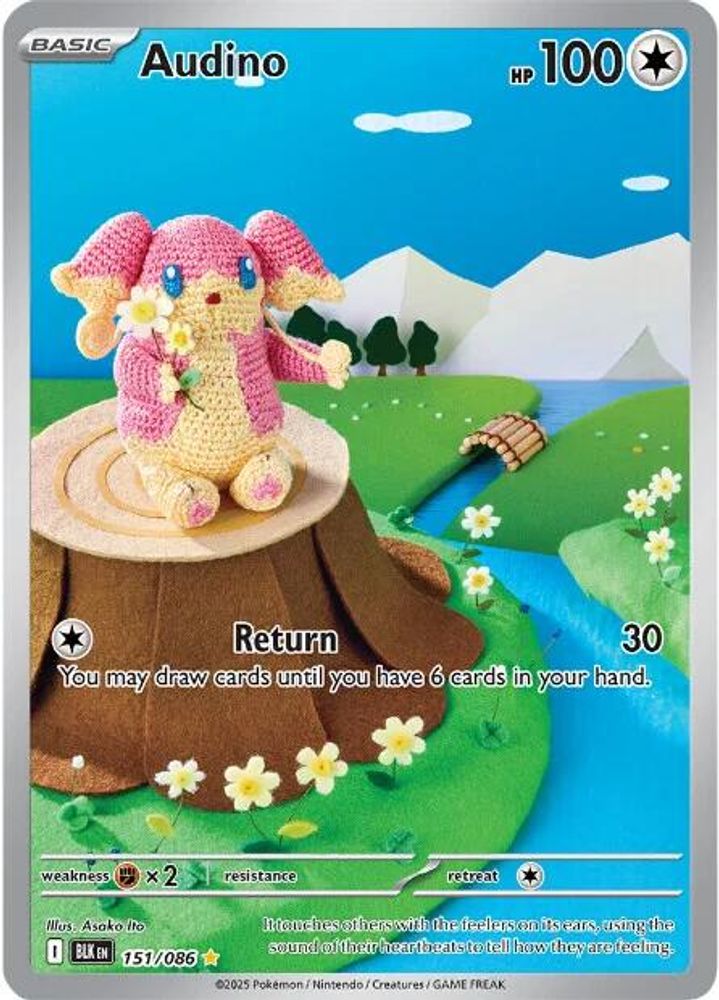 Audino 151/086 Holo Illustration Rare Black Bolt Pokemon Near Mint