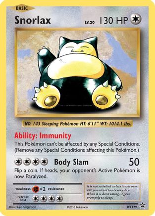 Snorlax XY179 Holo Promo XY Promo Pokemon Lightly Played