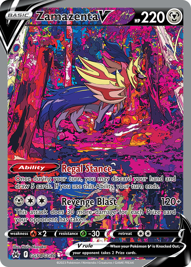 Zamazenta V GG54/GG70 Holo V Rare Crown Zenith Galarian Gallery Pokemon Holo NM