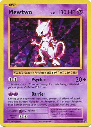 Mewtwo (Cracked Ice Holo) 51/108 Holo Holo Rare Deck Exclusives Pokemon NM