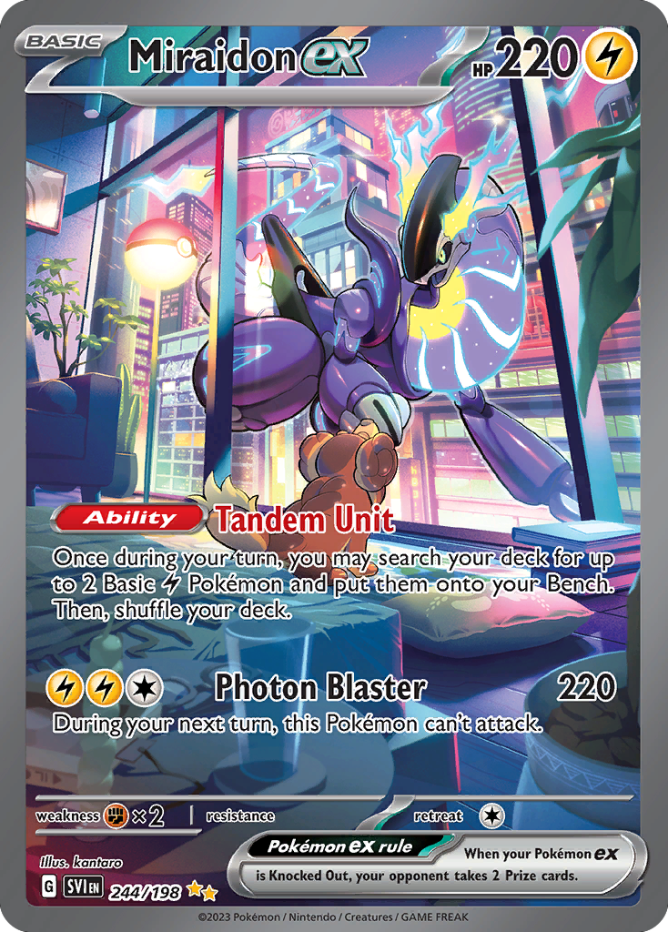 Miraidon ex 244/198 Special Illustration Rare Scarlet & Violet Pokemon Near Mint