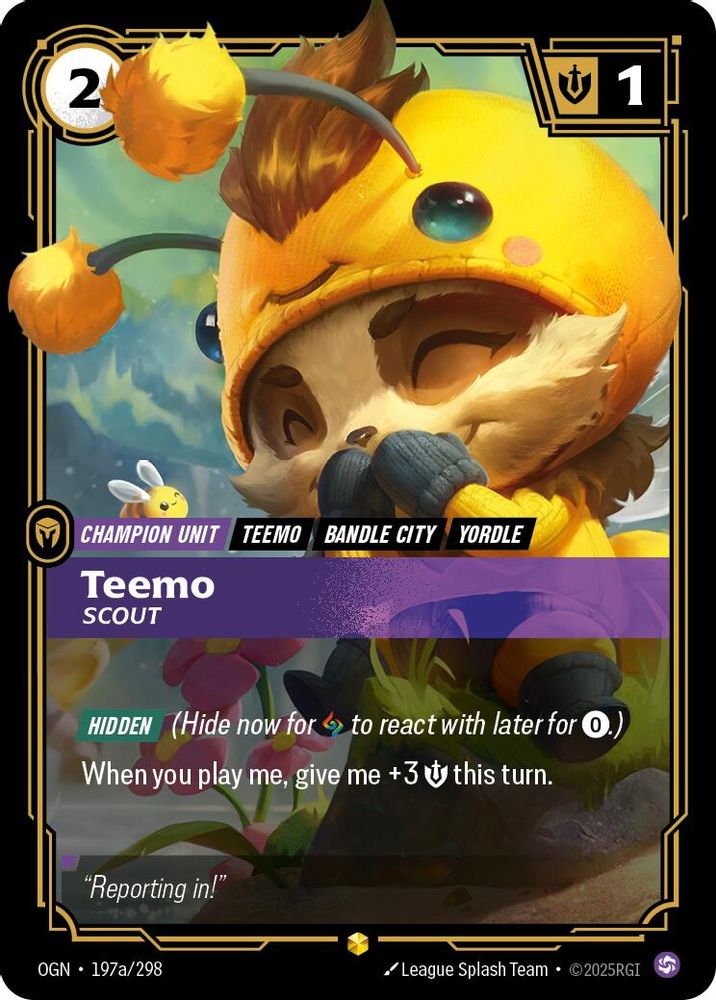 Teemo - Scout (Alternate Art) 197A/298 Showcase Origins Riftbound Foil Near Mint