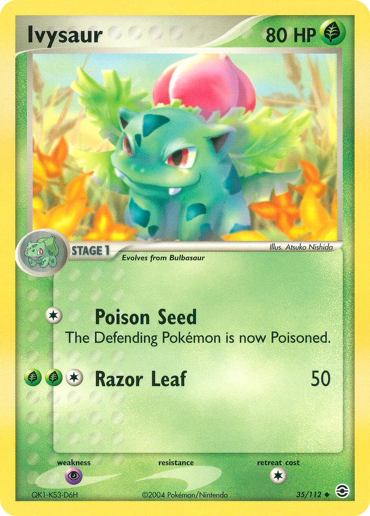 Ivysaur 35/112 Uncommon FireRed & LeafGreen Pokemon Reverse Holo Near Mint