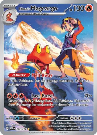 Ethan's Magcargo 222/217 Illustration Rare Ascended Heroes Pokemon Near Mint