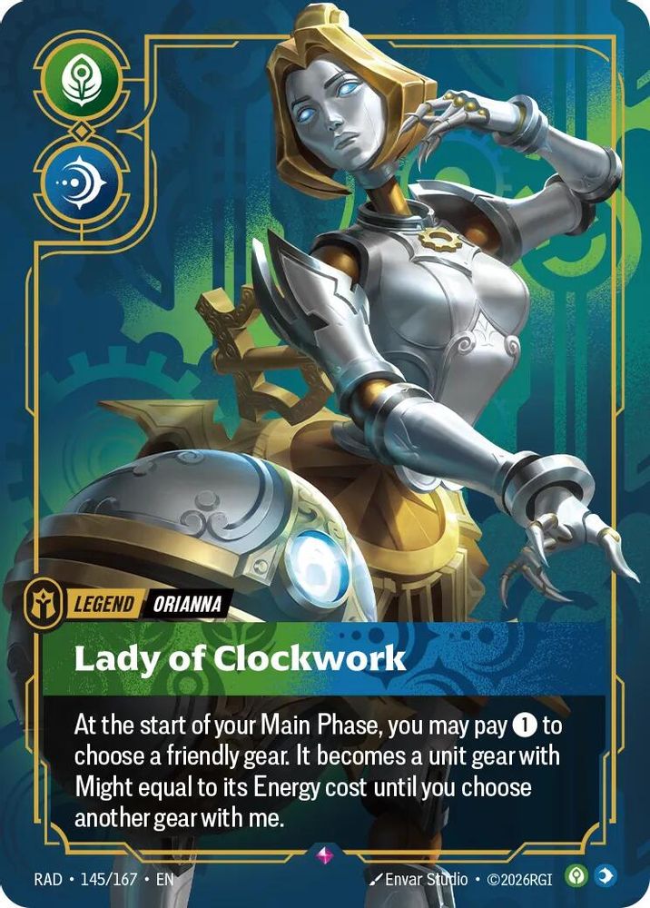 Orianna, Lady of Clockwork 145/167 Rare Radiance Riftbound Foil Near Mint