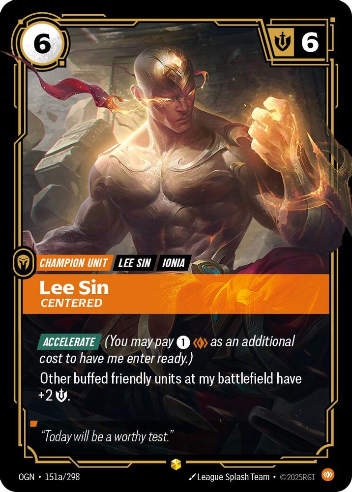 Lee Sin - Centered (Alternate Art) 151A/298 Showcase Origins Riftbound Foil NM