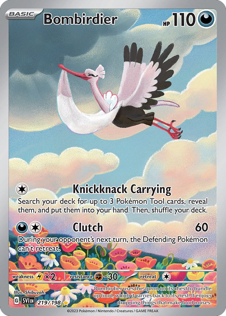 Bombirdier 219/198 Illustration Rare Scarlet & Violet Pokemon Near Mint