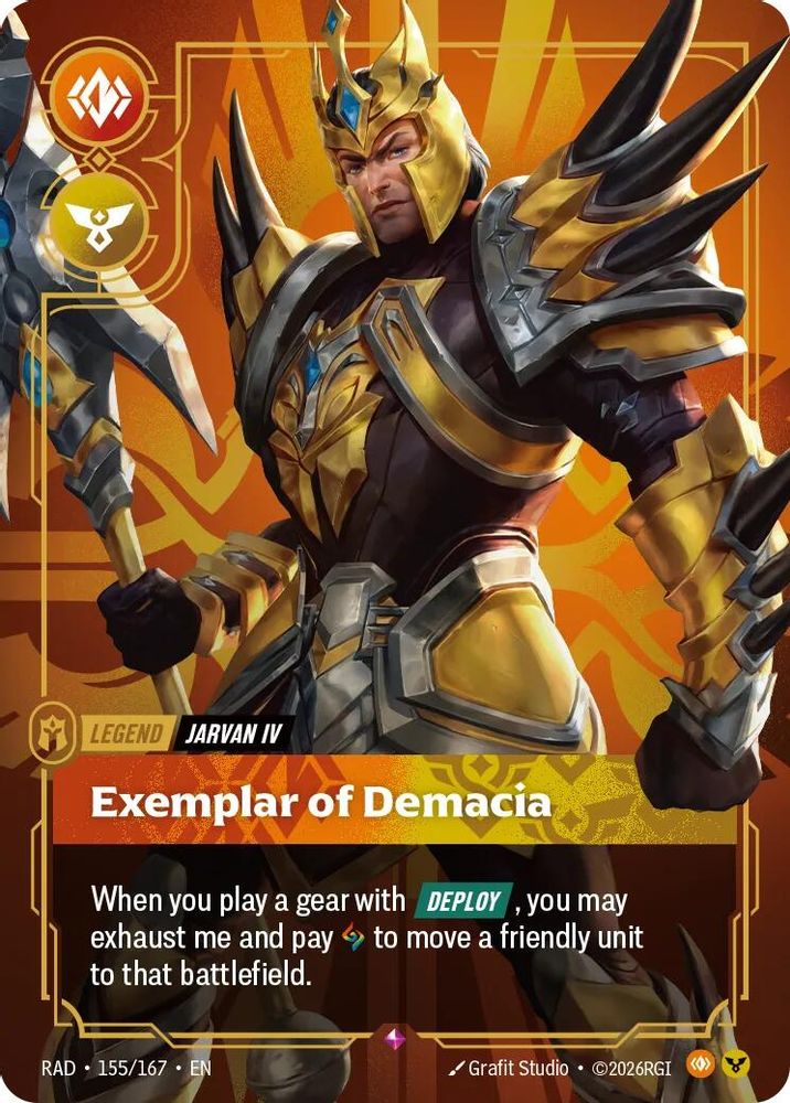 Jarvan IV, Exemplar of Demacia 155/167 Rare Radiance Riftbound Foil Near Mint