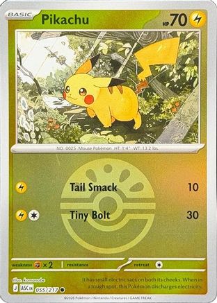 Pikachu (Friend Ball) 055/217 Holo Common Ascended Heroes Pokemon Near Mint