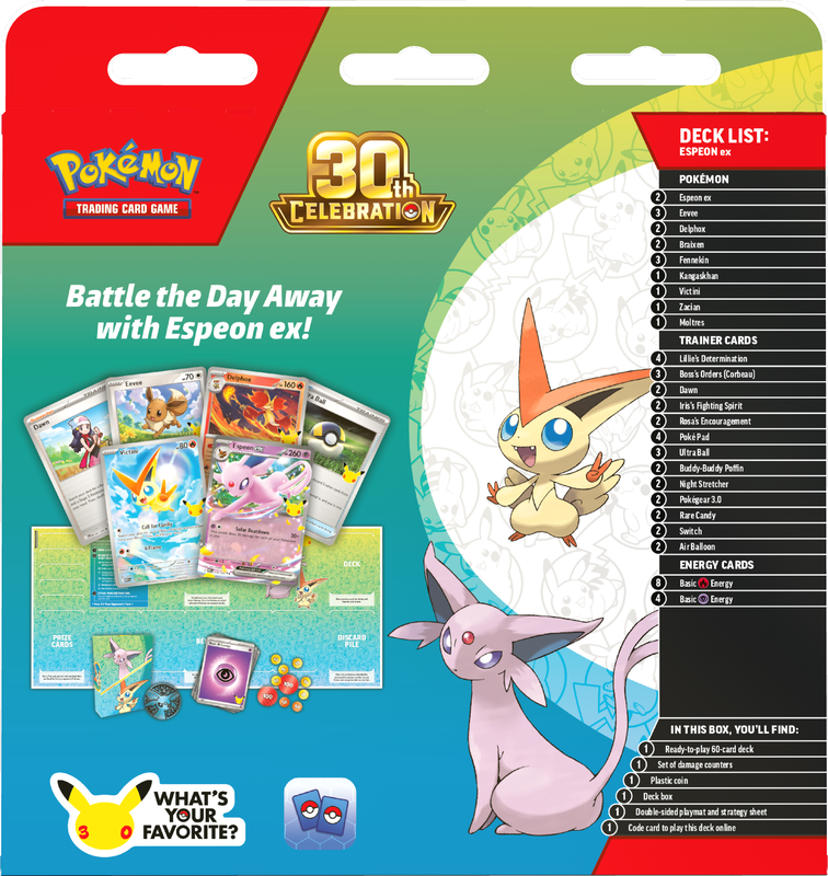 Pokemon - 30TH CELEBRATION BATTLE DECKS ESPEON EX/ UMBREON EX