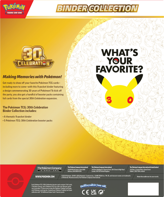 Pokemon - 30TH CELEBRATION BINDER COLLECTION