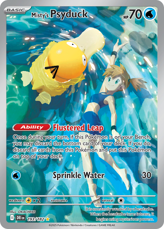 Misty's Psyduck 193/182 Illustration Rare Destined Rivals Pokemon Holo Near Mint