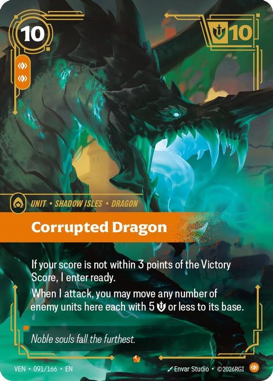 Corrupted Dragon 091/166 Epic Vendetta Riftbound Foil Near Mint