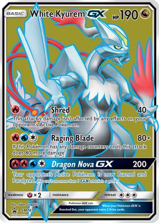 White Kyurem GX - SM141 Holo Promo Sun & Moon Promo Pokemon Near Mint