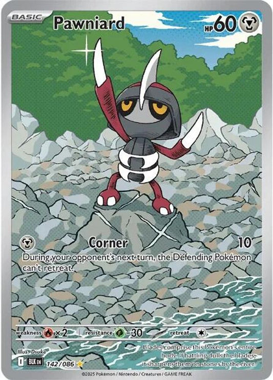 Pawniard 142/086 Holo Illustration Rare Black Bolt Pokemon Near Mint
