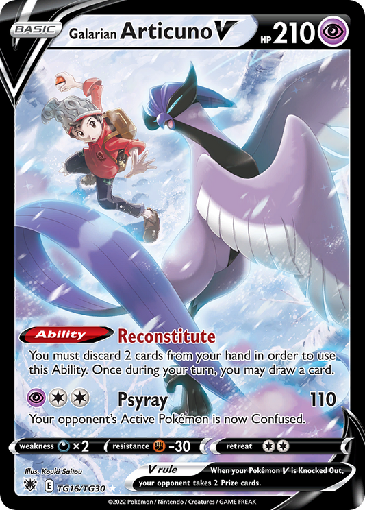Galarian Articuno V TG16/TG30 Holo Astral Radiance Trainer Gallery Pokemon NM
