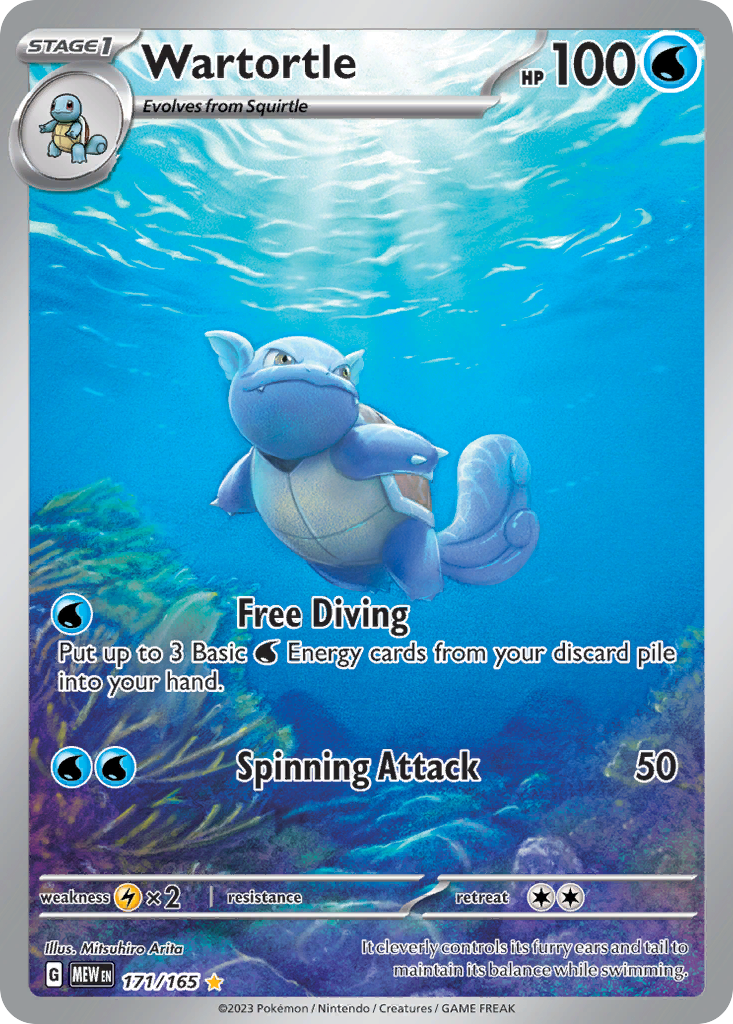 Wartortle 171/165 Illustration Rare 151 Pokemon Near Mint