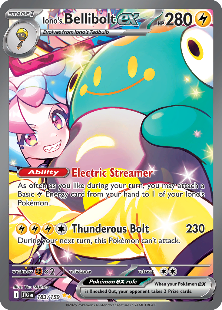 Iono's Bellibolt ex 183/159 Journey Together Pokemon Holo NM