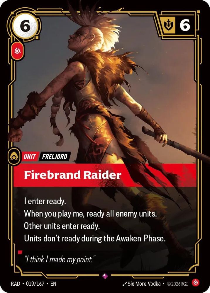 Firebrand Raider 019/167 Rare Radiance Riftbound Foil Near Mint