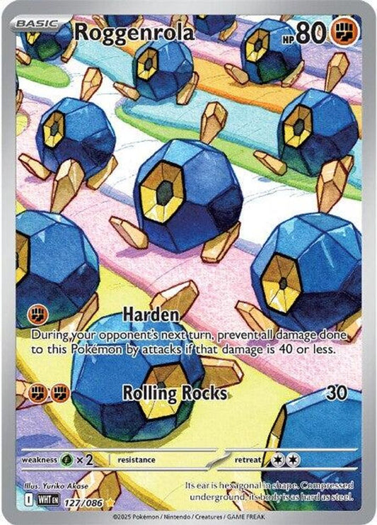 Roggenrola 127/086 Illustration Rare White Flare Pokemon Holo Near Mint