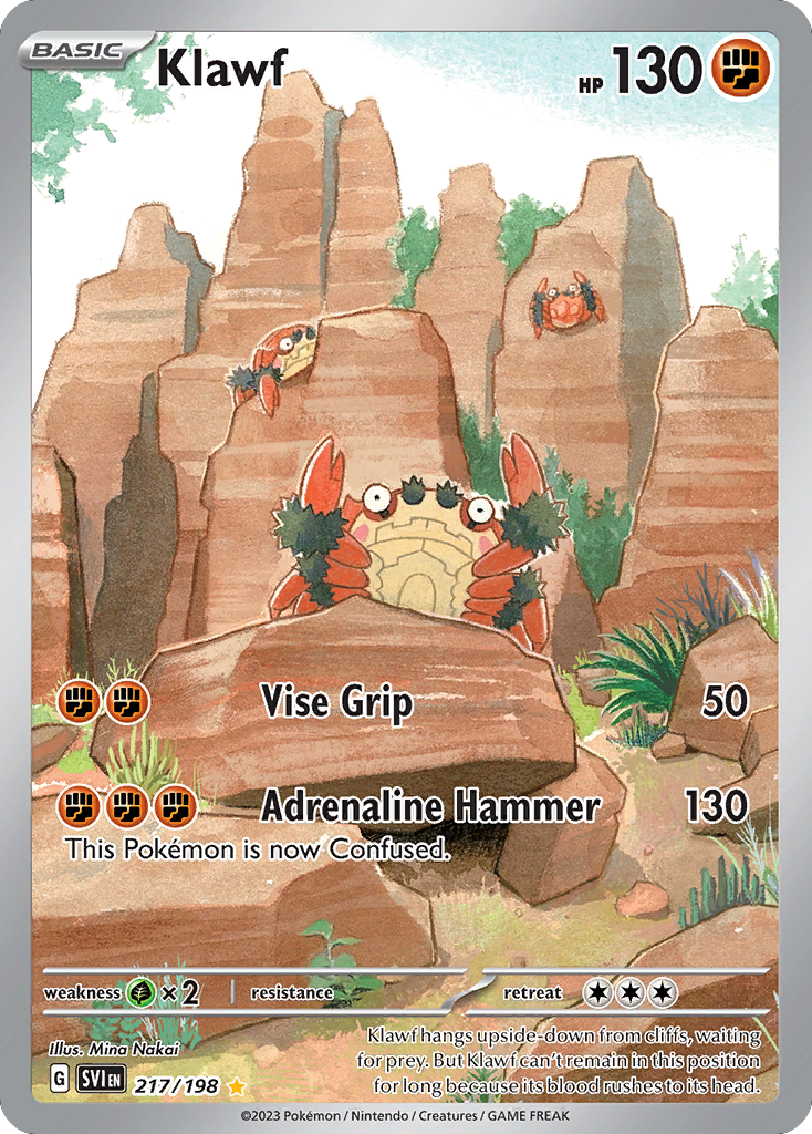 Klawf 217/198 Illustration Rare Scarlet & Violet Pokemon Near Mint