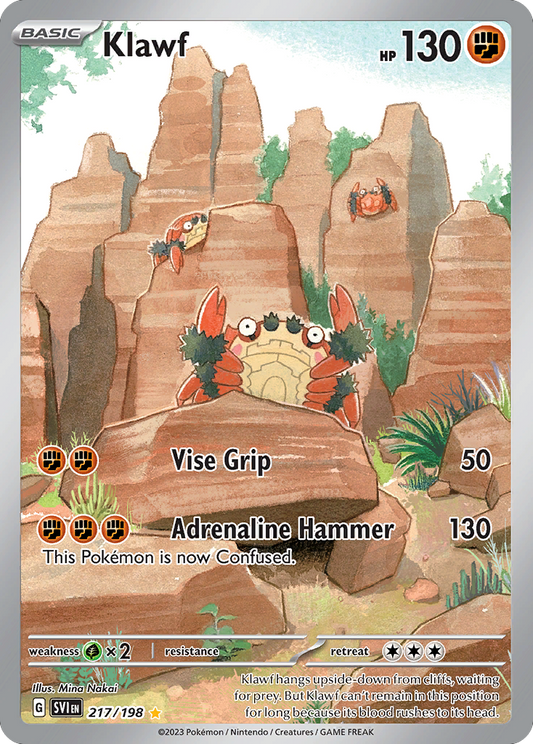 Klawf 217/198 Illustration Rare Scarlet & Violet Pokemon Near Mint
