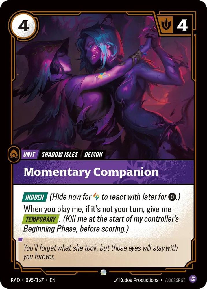 Momentary Companion 095/167 Common Radiance Riftbound Near Mint