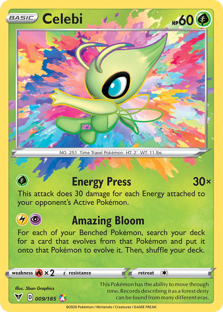 Celebi 009/185 Amazing Rare Vivid Voltage Pokemon Near Mint