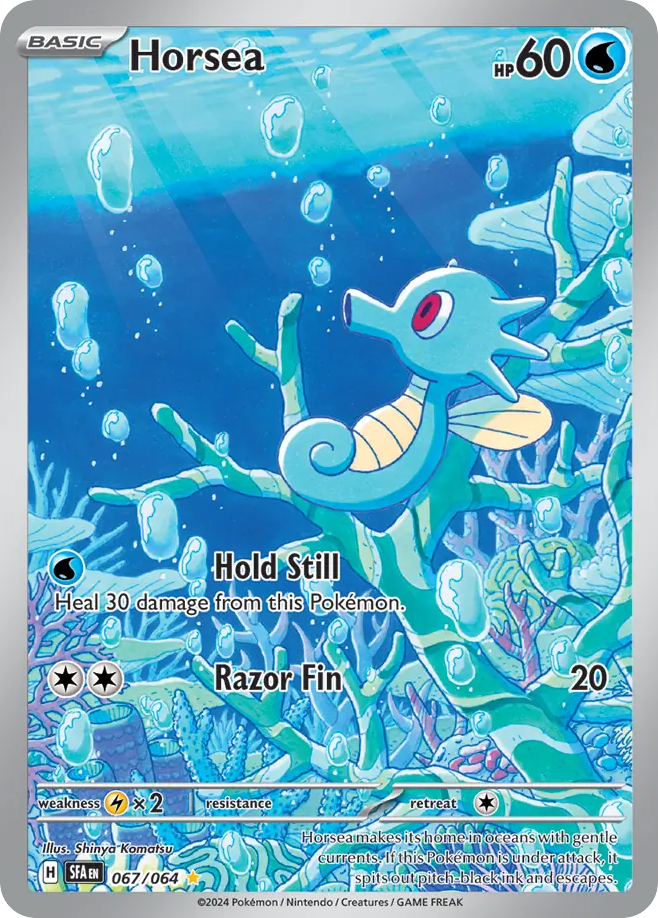 Horsea 067/064 Illustration Rare Shrouded Fable Pokemon Holo Near Mint