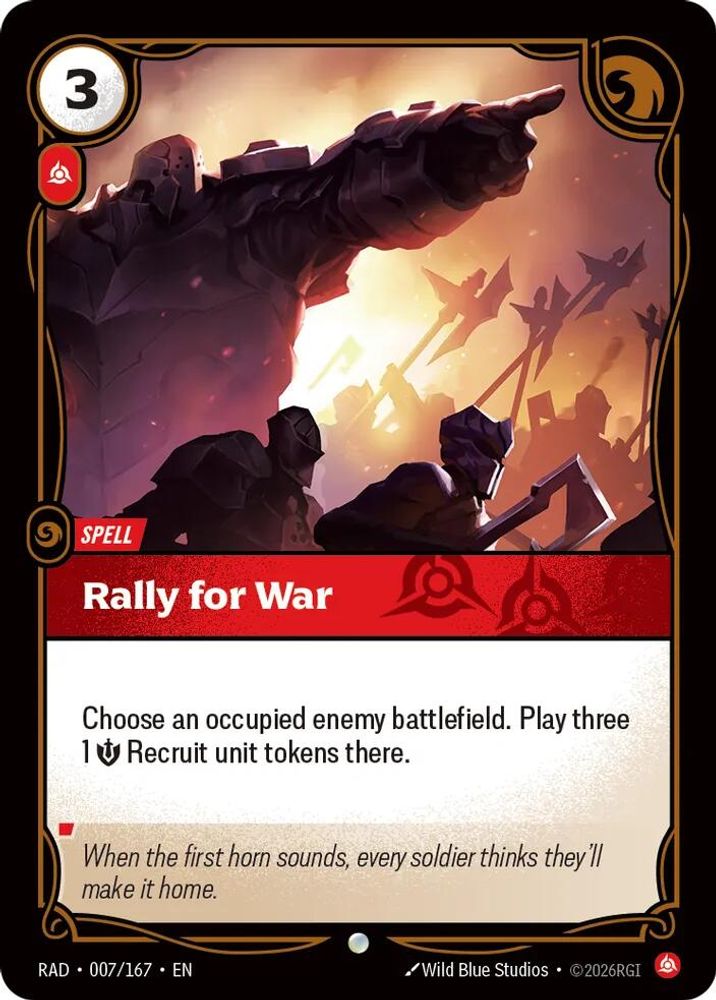 Rally for War 007/167 Common Radiance Riftbound Near Mint