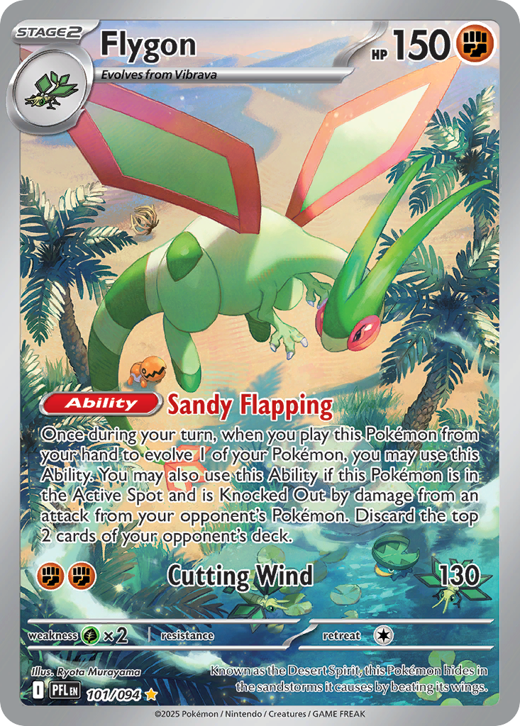 Flygon 101/094 Illustration Rare Phantasmal Flames Pokemon Near Mint