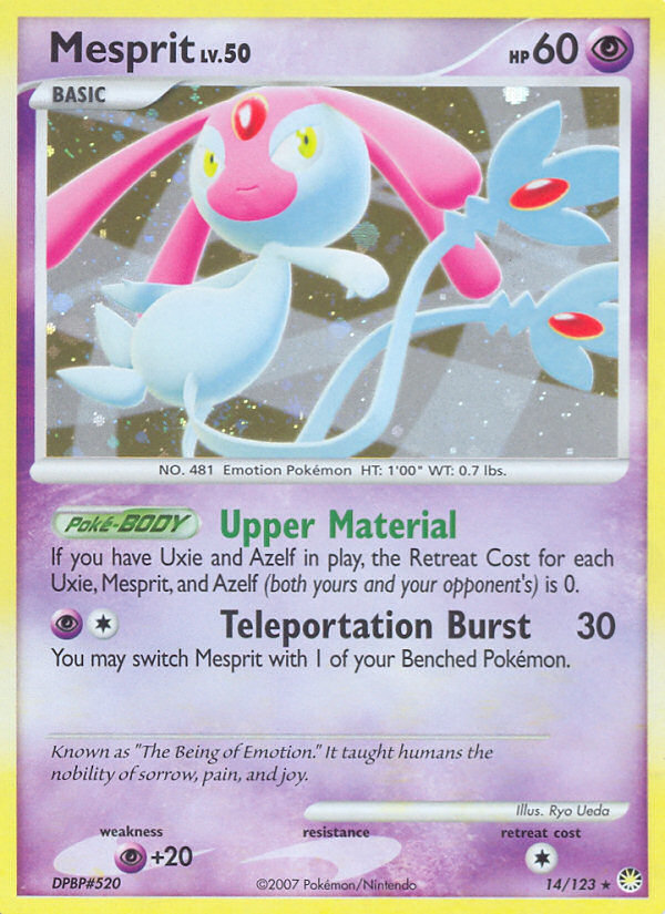Mesprit 14/123 Holo Rare Mysterious Treasures Pokemon Holo Lightly Played