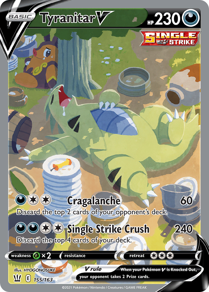 Tyranitar V 155/163 Ultra Rare Battle Styles Pokemon Near Mint