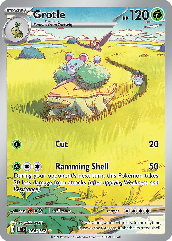 Grotle 164/162 Illustration Rare Temporal Forces Pokemon Near Mint