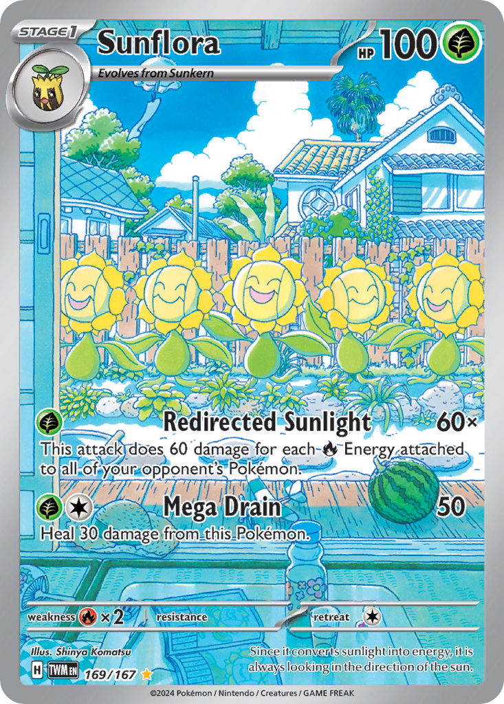 Sunflora 169/167 Illustration Rare Twilight Masquerade Pokemon Near Mint