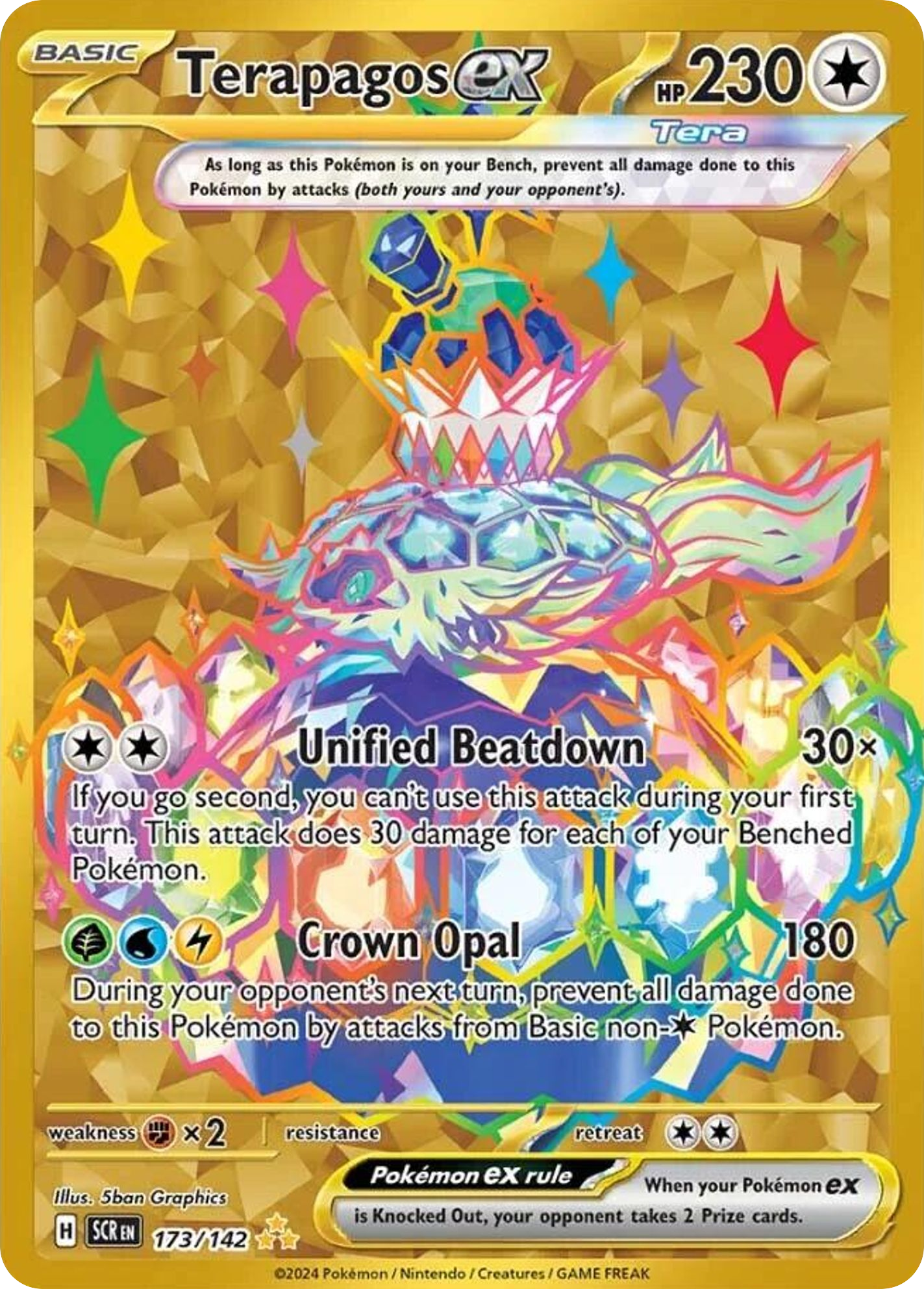 Terapagos ex 173/142 Hyper Rare Stellar Crown Pokemon Near Mint