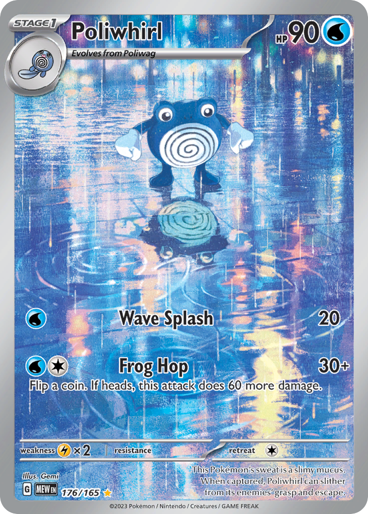 Poliwhirl 176/165 Illustration Rare 151 Pokemon Near Mint