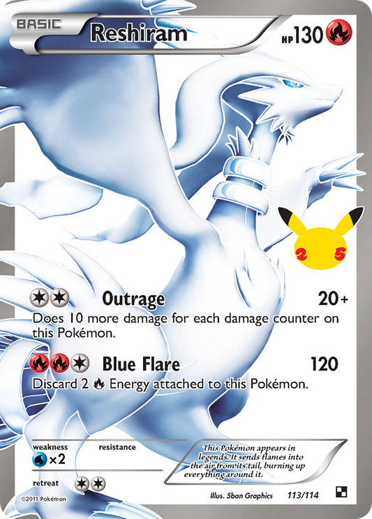 Reshiram 113/114 Classic Collection Celebrations: Classic Collection Pokemon NM
