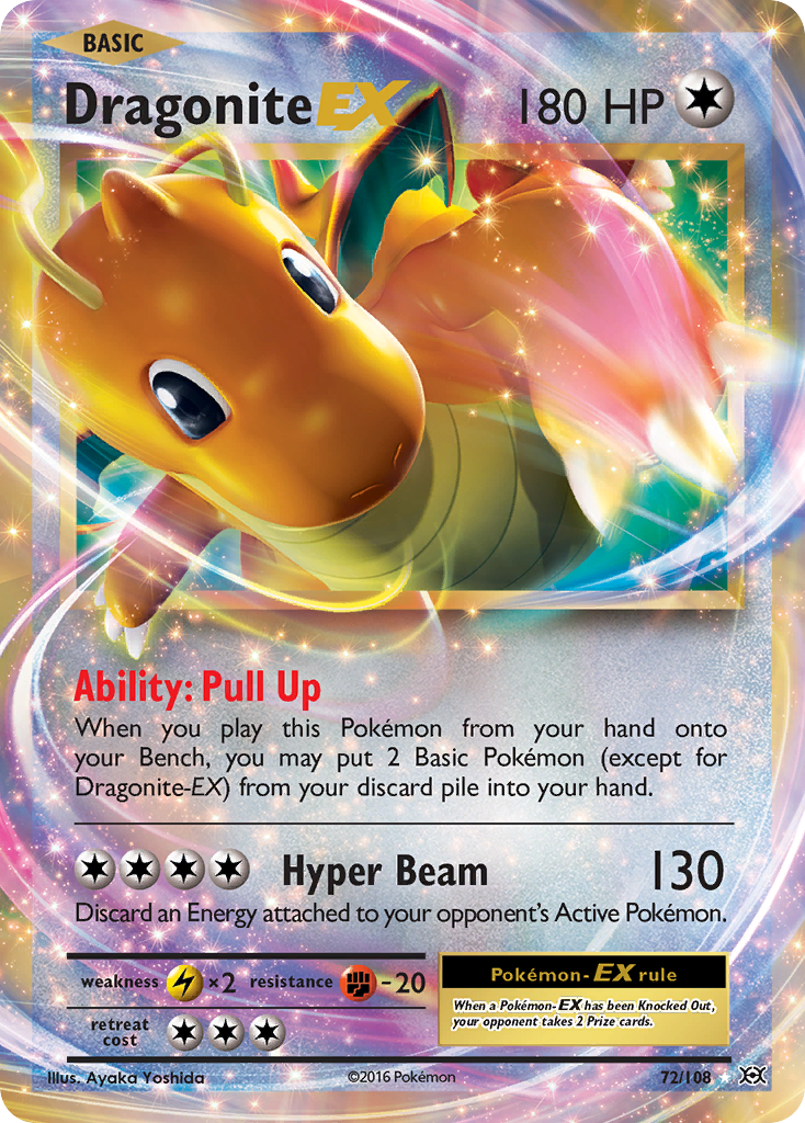 Dragonite EX 72/108 Holo EX Rare Evolutions Pokemon Near Mint