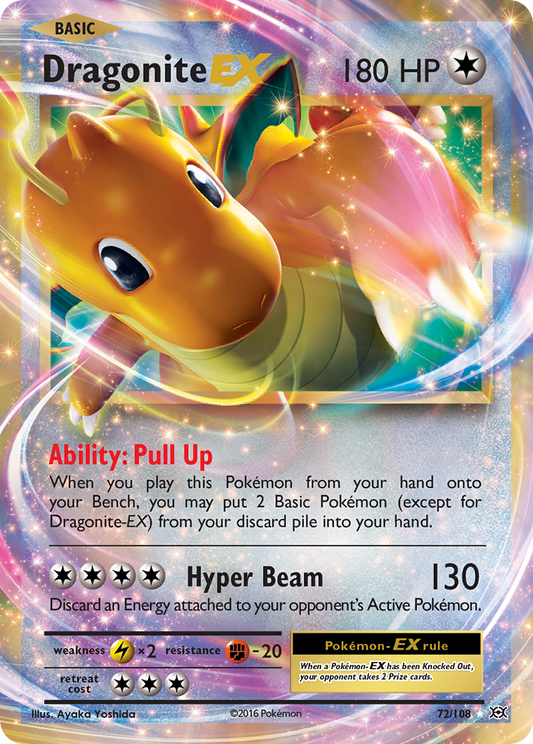Dragonite EX 72/108 Holo EX Rare Evolutions Pokemon Near Mint