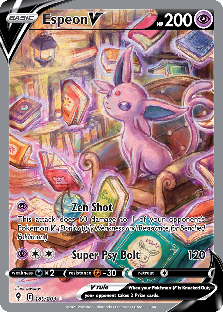Espeon V 180/203 Ultra Rare Evolving Skies Pokemon Near Mint